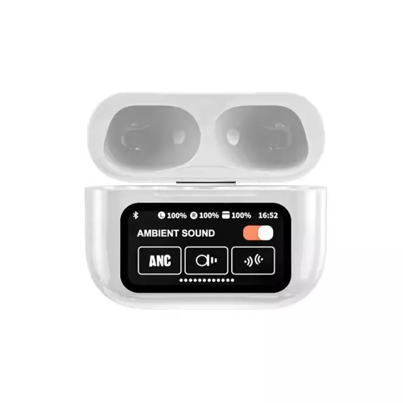 A9 Pro Touch Screen Airpods Pro - ANC Wireless Earbuds With Bluetooth 5.0, LCD Display