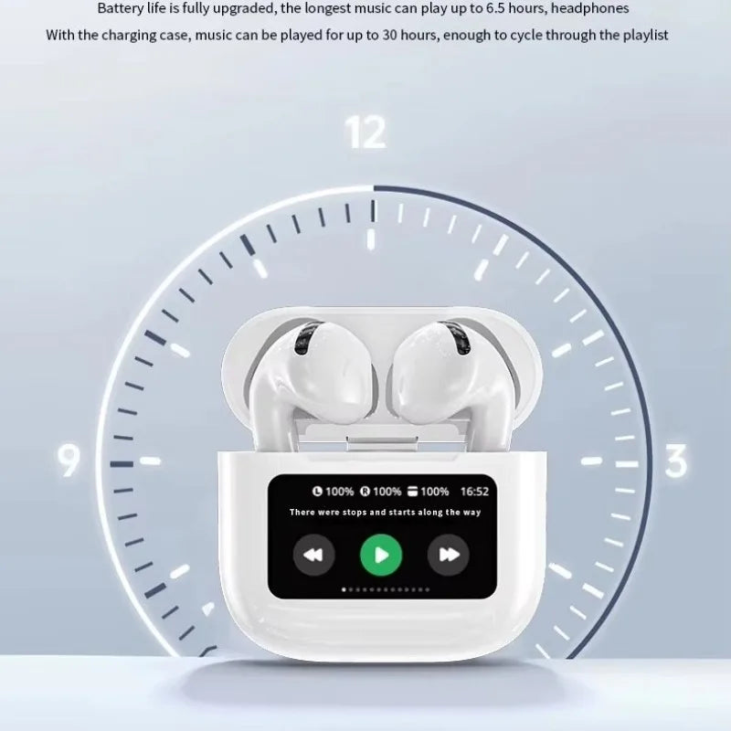 A9 Pro Touch Screen Airpods Pro - ANC Wireless Earbuds With Bluetooth 5.0, LCD Display