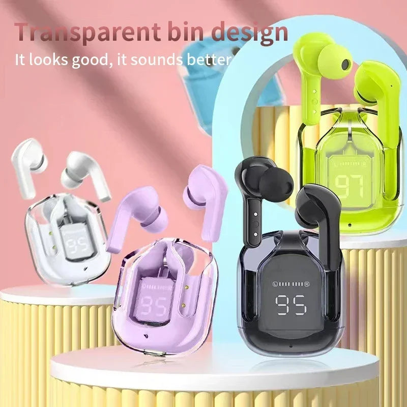 Original AIR31 TWS Wireless BT Headphones Earphones Transparent Mini Headset HIFI LED Power Digital Display Stereo Sound Earbuds