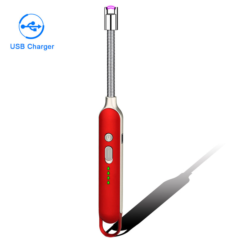 Hot Sale USB Electric Rechargeable Kitchen Long Lighter Suitable for Stove Ignition Windproof LED Plasma Arc Flameless Lighter